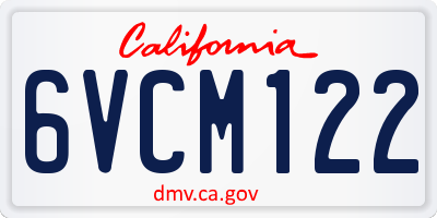 CA license plate 6VCM122