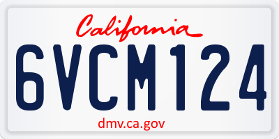 CA license plate 6VCM124
