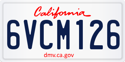 CA license plate 6VCM126