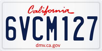CA license plate 6VCM127