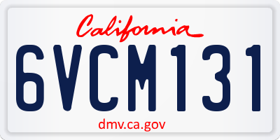 CA license plate 6VCM131