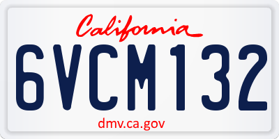 CA license plate 6VCM132