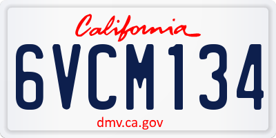 CA license plate 6VCM134