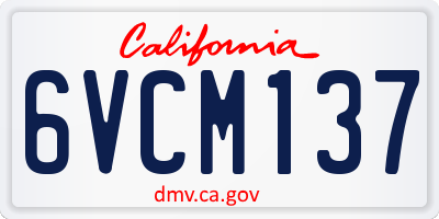 CA license plate 6VCM137