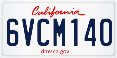 CA license plate 6VCM140