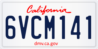 CA license plate 6VCM141