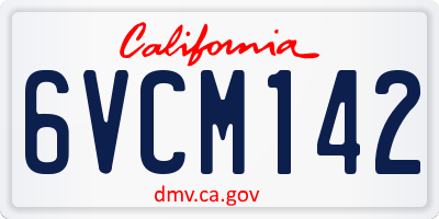 CA license plate 6VCM142