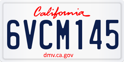 CA license plate 6VCM145