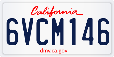 CA license plate 6VCM146