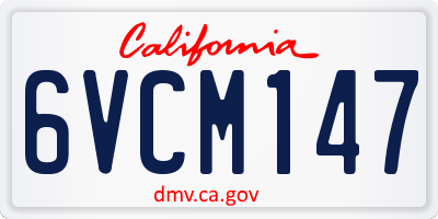CA license plate 6VCM147