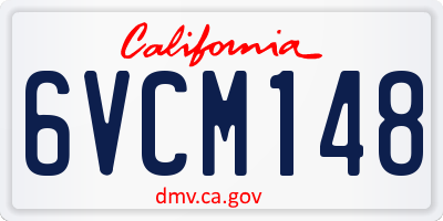 CA license plate 6VCM148