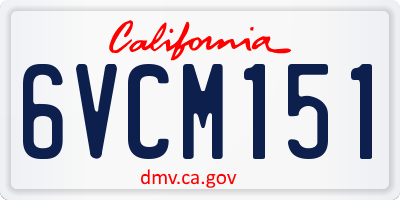 CA license plate 6VCM151