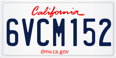 CA license plate 6VCM152
