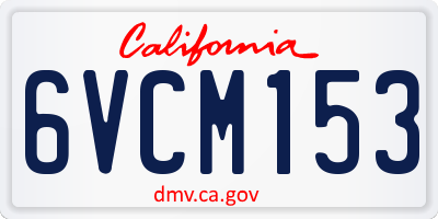 CA license plate 6VCM153