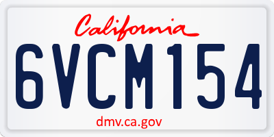 CA license plate 6VCM154
