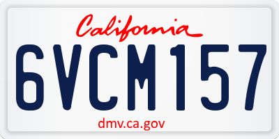 CA license plate 6VCM157