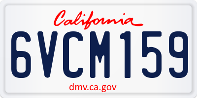CA license plate 6VCM159