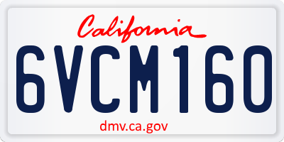 CA license plate 6VCM160