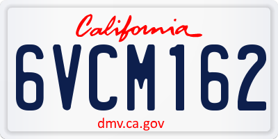 CA license plate 6VCM162