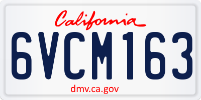 CA license plate 6VCM163