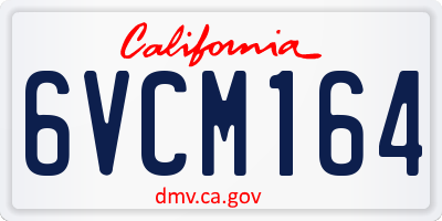 CA license plate 6VCM164