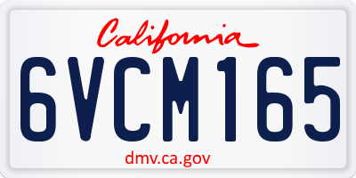 CA license plate 6VCM165