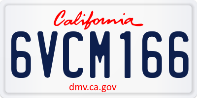 CA license plate 6VCM166