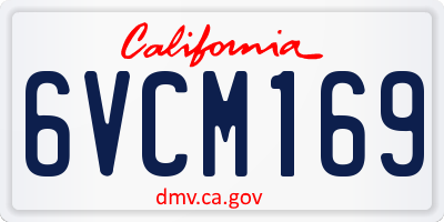 CA license plate 6VCM169