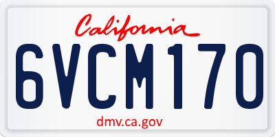 CA license plate 6VCM170