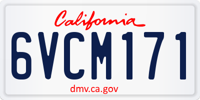 CA license plate 6VCM171