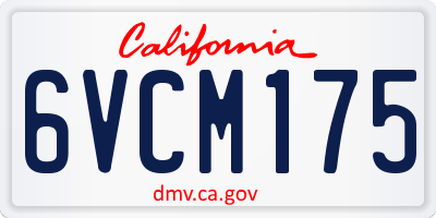 CA license plate 6VCM175