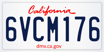 CA license plate 6VCM176