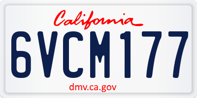 CA license plate 6VCM177