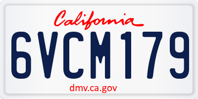 CA license plate 6VCM179