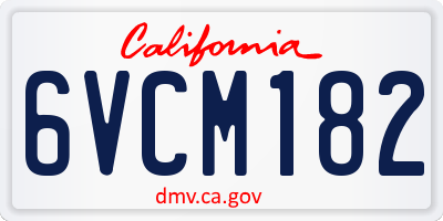 CA license plate 6VCM182