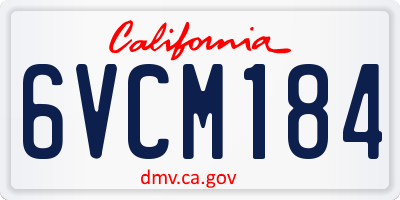 CA license plate 6VCM184