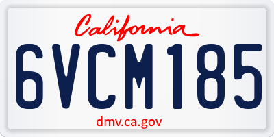 CA license plate 6VCM185