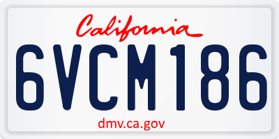 CA license plate 6VCM186