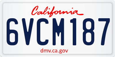 CA license plate 6VCM187