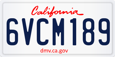 CA license plate 6VCM189