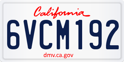 CA license plate 6VCM192