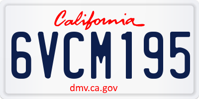 CA license plate 6VCM195