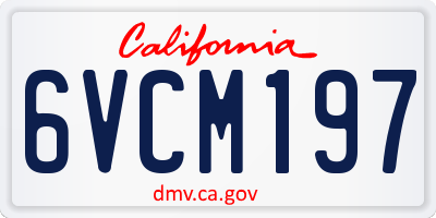 CA license plate 6VCM197