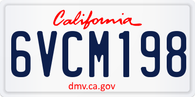 CA license plate 6VCM198