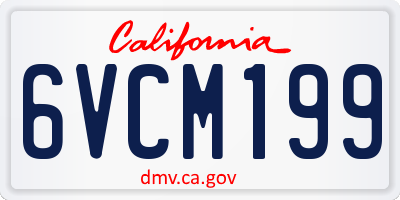 CA license plate 6VCM199