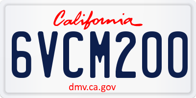 CA license plate 6VCM200