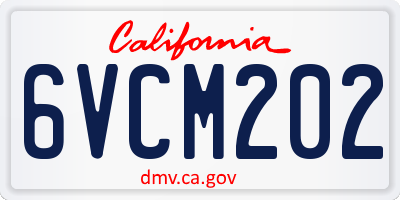 CA license plate 6VCM202