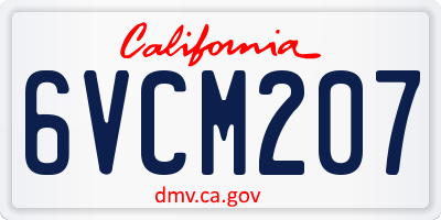 CA license plate 6VCM207