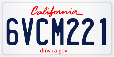 CA license plate 6VCM221