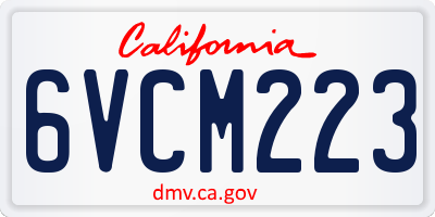 CA license plate 6VCM223